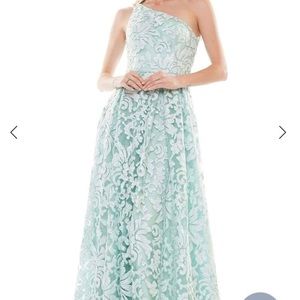 Colours evening gown. Seagreen